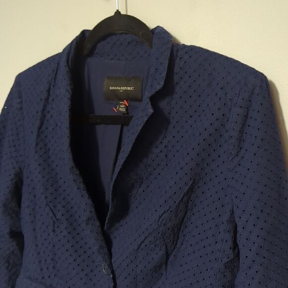Banana Republic Factory Blue Eyelet Blazer - Picture 2 of 7